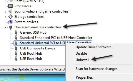 卸载USB控制器