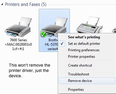 删除打印机驱动