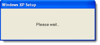 请等待Windows XP中的对话框
