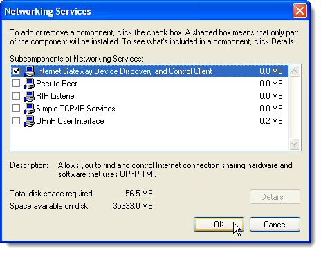 Windows XP中的网络服务的详细信息