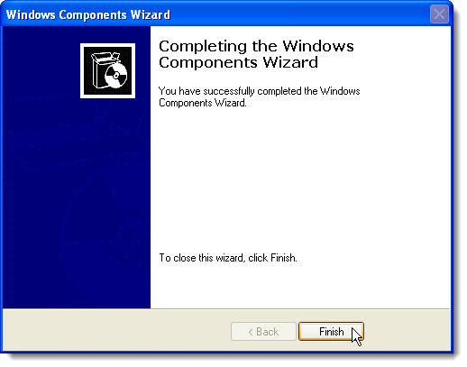 完成Windows组件向导