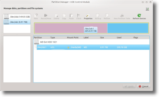 KDE分区管理器