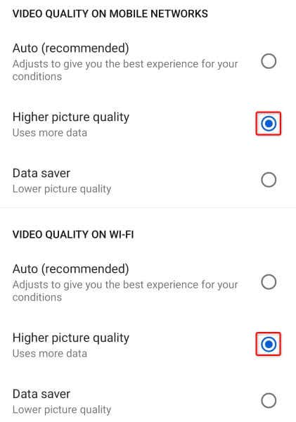 在 YouTube 中为 Android、iPhone 和 iPad 设置默认视频质量图像