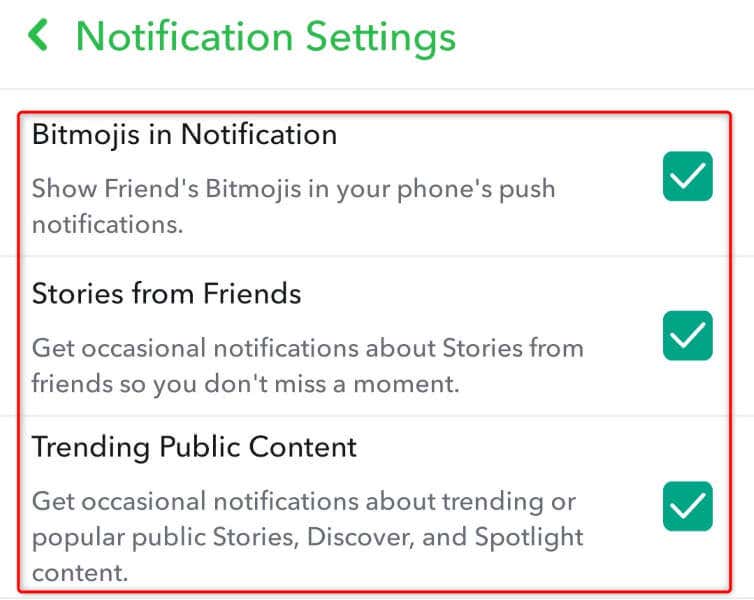 如何停用 Snapchat 应用程序图像中的选择性通知