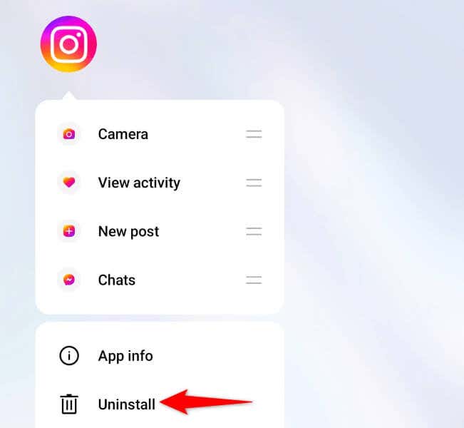 在您的手机上删除并重新安装 Instagram 图片